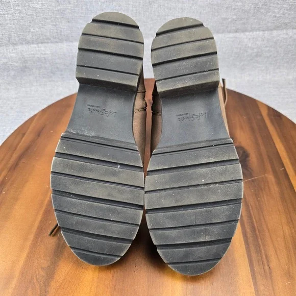 Women's Brown Lace-Up Buckle Accent Ankle Combat Liverpool‎  Boots 8.5W Wide - Picture 6 of 14